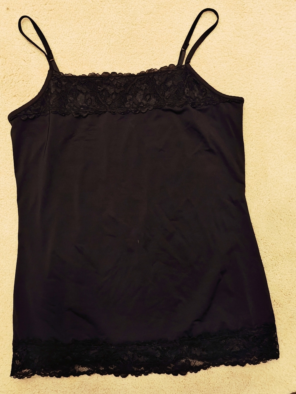 Y2K Maurices Black Lace Trim Cami Tank Top. - Picture 6 of 9